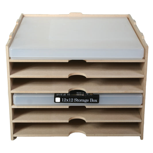 6 Shelf Storage Unit for 12 x 12 Plastic Containers Stackable