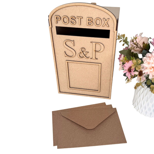 DIY Laser cut 3mm Build Your Own Wedding Post Box Personalised with your Initials