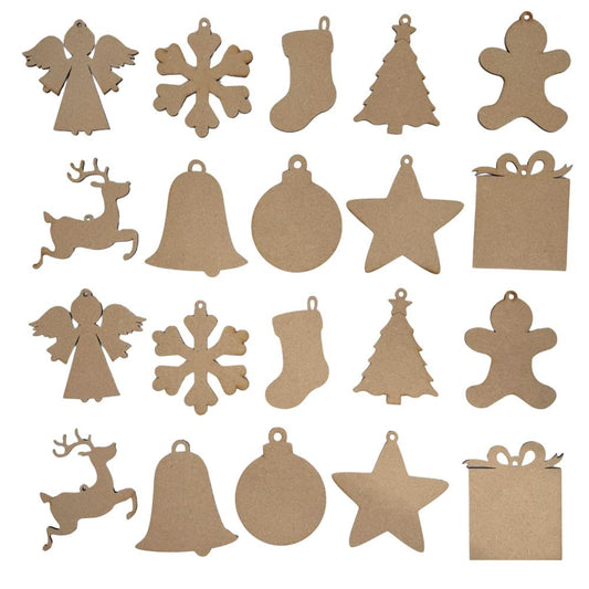 20 Pack Assorted Christmas Decorations Baubles